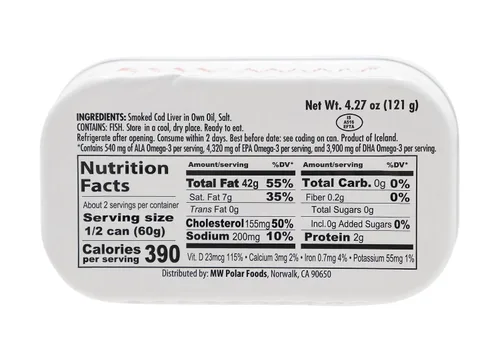 Miniatura 2 de MW Polar Hígado de bacalao ahumado en aceite, 4.27 onzas, capturado en la naturaleza, rico en omega-3, listo para comer, mariscos de alta calidad