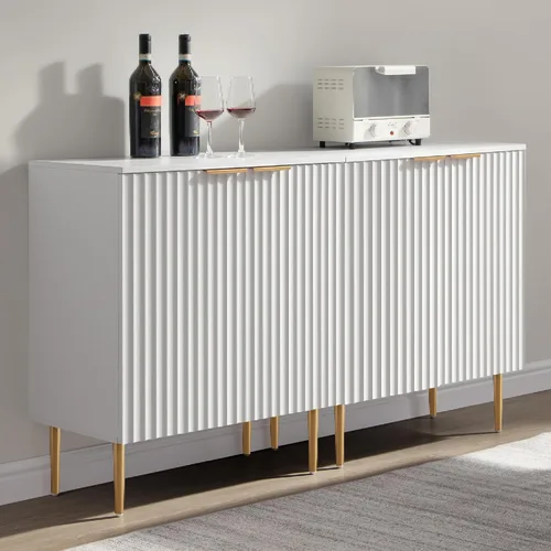 Miniatura 13 de SICOTAS Aparador Moderno de Entrada - Credenza de Buffet con Almacenamiento, Gabinete con 2 Puertas y Estantes Ajustables, Mesa de Acento para Barra