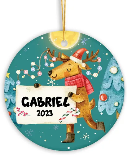 Miniatura 9 de Adorno de muñeco de nieve personalizado, muñeco de nieve de Papá Noel, adorno de Navidad con nombre personalizado, lindo adorno de muñeco de nieve