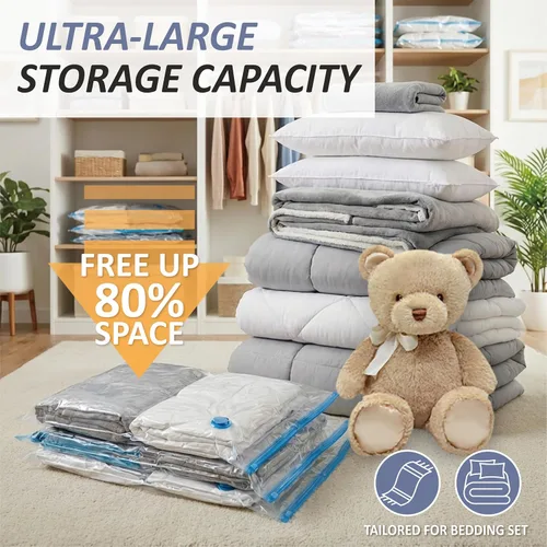 Miniatura 2 de Cozy Essential Vacuum Storage Bags, 80% Compression Vacuum Seal Space Saver Plastic Packaging Bags for Clothes, Blankets, Pillow, Bedding