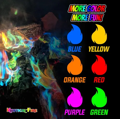 Miniatura 6 de Mystical Fire Merlin's Fire - Paquetes que cambian de color para fogatas, fogata de larga duración, encantada, multicolor, diversión familiar mágica