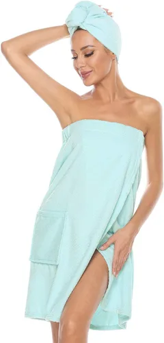 Miniatura 10 de Orrpally Bata de Envoltura de Ducha para Mujer, Toalla de Envoltura de Baño, Bata de Spa, Envoltura Corporal Ajustable