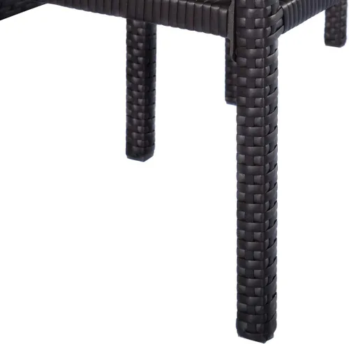 Miniatura 5 de ReunionG Juego de 3 taburetes de mimbre y mesa de mimbre para exteriores, con 2 estantes de almacenamiento para césped, piscina, patio trasero