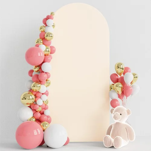 Miniatura 8 de Wokceer Funda para Arco de Boda de 6.6 Pies de Spandex Ajustada Cubiertas para Soporte de Arco de Boda Parte Superior Redonda Chiara Funda de Telón