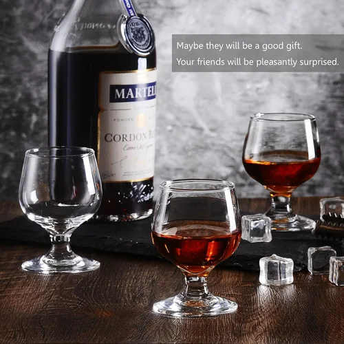 Miniatura 5 de Valeways Vasos de chupito, juego de 6 vasos de 5 onzas, vasos transparentes, lindos vasos, perfectos para degustar brandy/sorteos de vidrio, 6