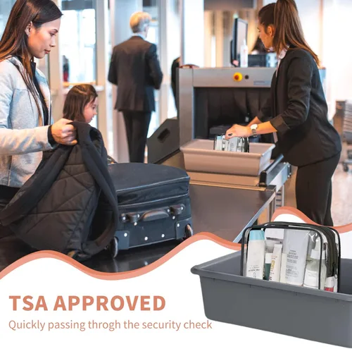 Miniatura 5 de TISRATOK 12 piezas Bolsa de maquillaje transparente para mujeres con cremallera, estuche de aseo aprobado por la TSA, bolsa de cosméticos a granel