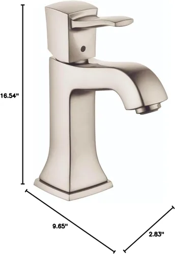 Miniatura 5 de hansgrohe Metropol 31300821 - Grifo clásico clásico para lavabo de baño de 1 manija y 8 pulgadas de alto en níquel cepillado, 31300821