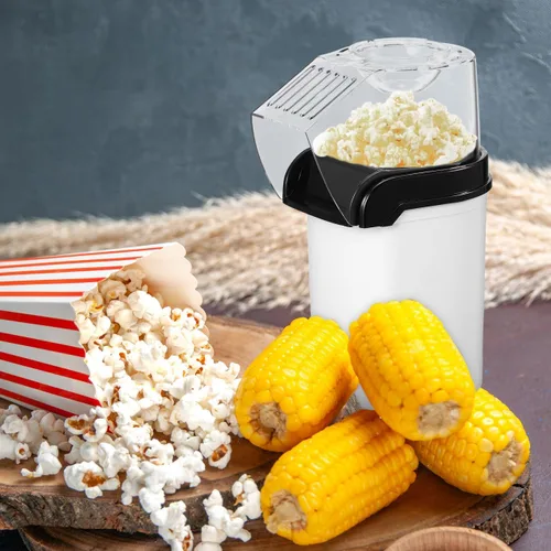 Miniatura 9 de Ciieeo Máquina eléctrica de palomitas de maíz de aire caliente, compacta para el hogar, con tapa de medición, enchufe de 110 V, fácil operación