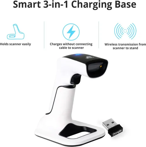 Miniatura 3 de ScanAvenger Escáner de Código de Barras Bluetooth Inalámbrico Portátil 1D&2D con Soporte Bluetooth: Escáner de Mano 3-en-1, Inalámbrico, Pistola