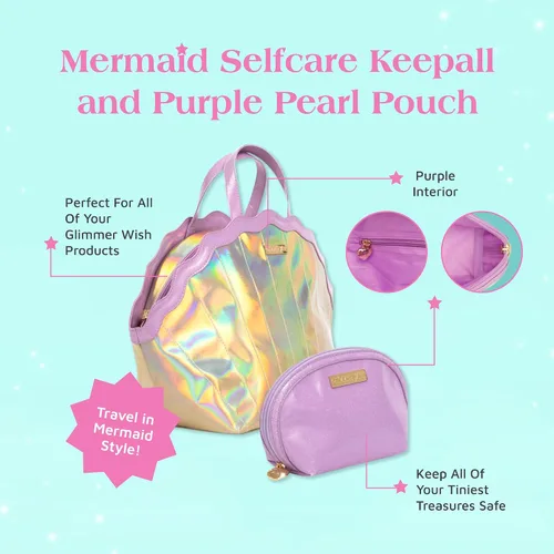Miniatura 2 de Glimmer Wish Mermaid Selfcare Keepall y Mermaid Purple Pearl Pouch, bolsa de viaje para artículos esenciales y pequeña bolsa de cosméticos, regalos