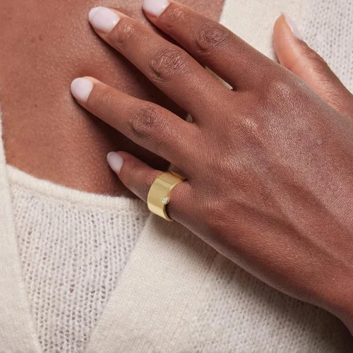 Miniatura 3 de Remi Rhode 925 Sterling Silver Rings Gold plated Rings for Women Miramar Band with Lab Grown Diamond Accents Jewelry Gift for Women Men