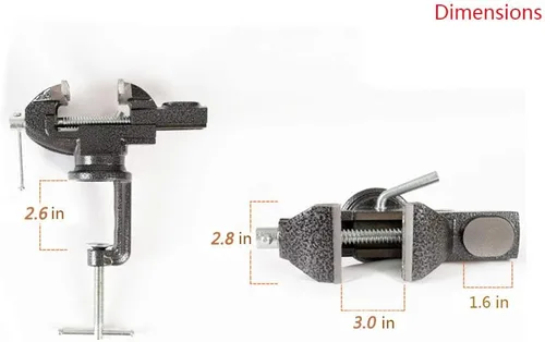 Miniatura 2 de Tornillo de mesa Home Vise - Tornillo de banco con abrazadera, 3.0" negro