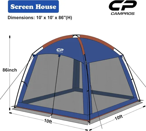 Miniatura 3 de CAMPROS CP Tienda de campaña de casa con pantalla de 10 x 10 pies, toldo con malla de pantalla de malla para patios, actividades de camping al aire