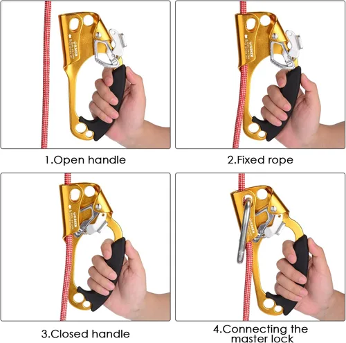 Miniatura 7 de WILDKEN Ascendedor de Mano para Escalada de Exteriores Montañismo Árbol Arborista Escalada Descenso Equipo Ascendedor de Mano para Cuerda de 8-14mm