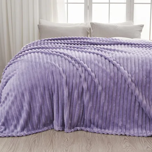 Miniatura 27 de NEWCOSPLAY Manta de Tiro Súper Suave Aqua Franela Sedosa Premium Forro Polar Jacquard Acanalado 3D Ligero Manta de Cama Uso en Todas las Estaciones