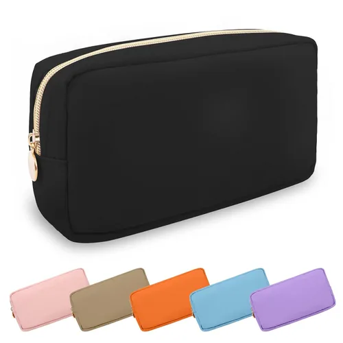 Miniatura 58 de Estuche pequeño para lápices y maquillaje para bolso, lindo estuche de lápices, bolsa de pinceles de maquillaje de nylon con cremallera, estuche