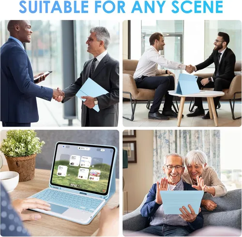 Miniatura 7 de LAMA Funda con Teclado Touchpad para iPad (A16) 11ª generación 2025/10ª generación 2022, funda tipo folio con soporte para lápiz, trackpad