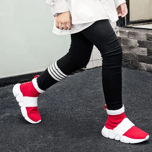 Miniatura 3 de CHUI Tenis de moda para niños zapatos de calcetín para niñas zapatos altos sin cordones para niños