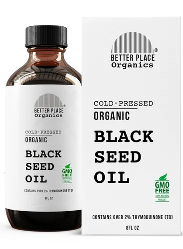 Aceite de semilla negra orgánico | 100% virgen prensado en frío líquido puro | Uso externo en articulaciones, cabello, piel, uñas | 8 onzas