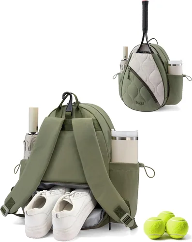 Miniatura 8 de Mochila de tenis Sucipi para mujeres y hombres, mochila para raquetas de tenis resistente al agua y lavable a máquina, bolsa deportiva ligera