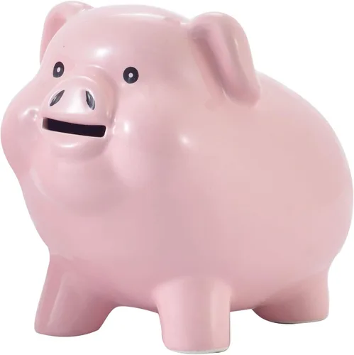 Alcancía de Cerámica en Forma de Cerdo para Adultos, Debe Romperse para Abrir, Banco de Monedas para Niñas y Niños, Caja de Dinero en Efectivo para