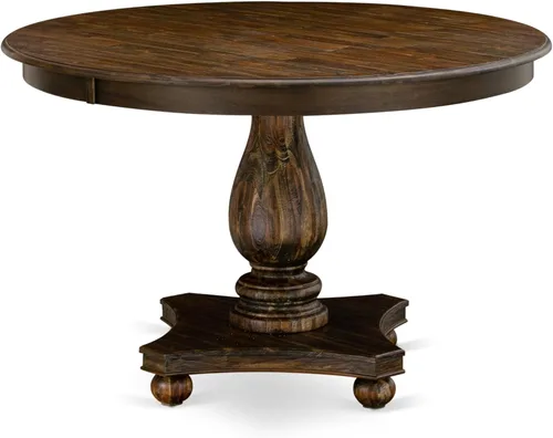 Miniatura 5 de East West Furniture F2VE5-721 - Juego de mesa de comedor de 5 piezas para 4 personas, incluye una mesa de cocina redonda con pedestal y 4 sillas