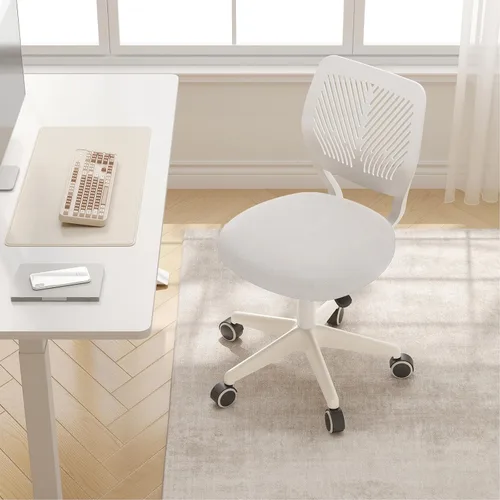 Miniatura 7 de JPBSTO Silla de escritorio sin brazos, silla de oficina giratoria ajustable en altura con sillas de tarea rodantes con cojín acolchado de malla