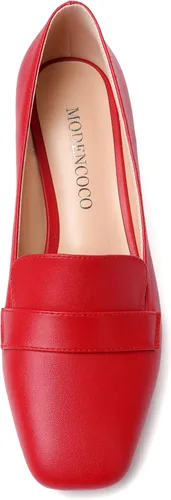 Miniatura 3 de MODENCOCO Mocasines de tacón bajo grueso para mujer, cómodos, informales, de 2 pulgadas