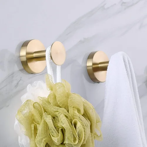 Miniatura 7 de NEWRAIN Ganchos para toallas de baño, paquete de 2 toalleros para pared de baño, puerta de armario, cocina, dormitorio, hotel, diseño moderno y sin