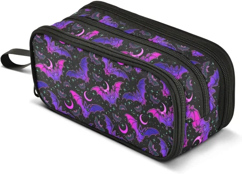 Miniatura 27 de MNSRUU Estuche grande para lápices, estuche estético con diseño de rana linda, organizador de marcadores, caja de lápices para niñas, niños