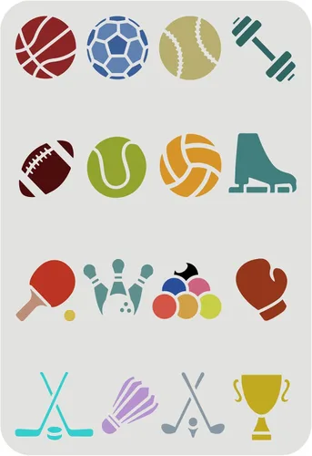 Miniatura 13 de FINGERINSPIRE Plantilla deportiva grande (12 x 12 pulgadas/11.8 x 11.8 in) plantilla de béisbol reutilizable, plantillas de pintura de plástico
