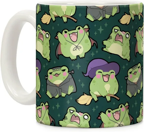Miniatura 162 de LookHUMAN Taza de Café de Halloween – Halloween Is Meowgical Tazas, Taza de Café Espeluznante Idea de Regalos de Taza, 15 Onzas 10-Blanco