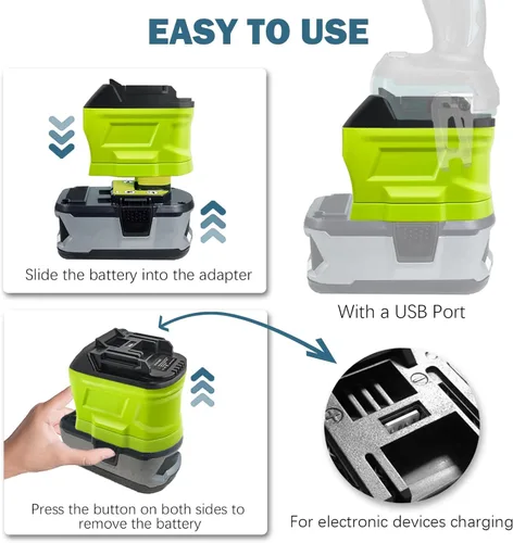 Miniatura 3 de Adaptador de batería para Ryobi para herramientas eléctricas inalámbricas Makita de 18 V, permite que las baterías Ryobi 18V ONE+ P107 P108 P109