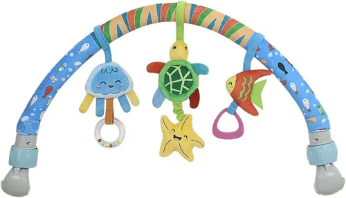 Caterbee Barra de juguete para bebé con clip para cuna y cochecito de bebé, juguete de arco de viaje, moisés para niños pequeños (estrella)