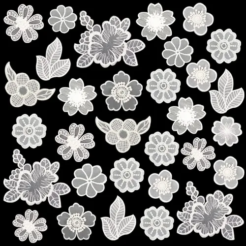 Miniatura 10 de 30 PCS Parches de Aplique de Mariposa de Encaje Bordado para Coser/Planchar, Parches de Organza Aplique de Mariposa para Vestido de Novia de Boda