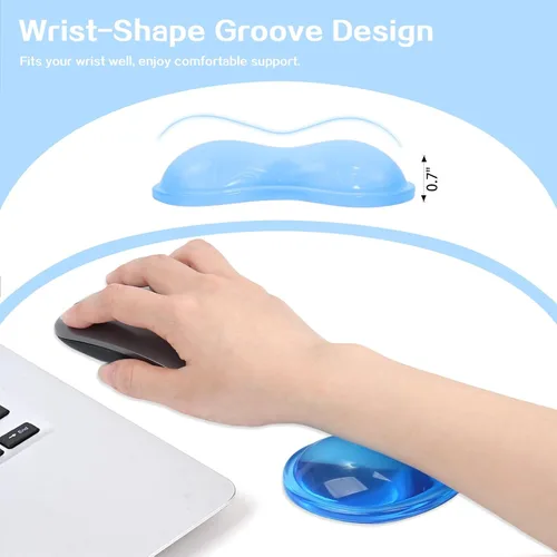 Miniatura 5 de Juego de reposamuñecas de gel para teclado y mouse – Almohadilla para teclado y mouse para oficina de juegos, computadora portátil, ergonómico