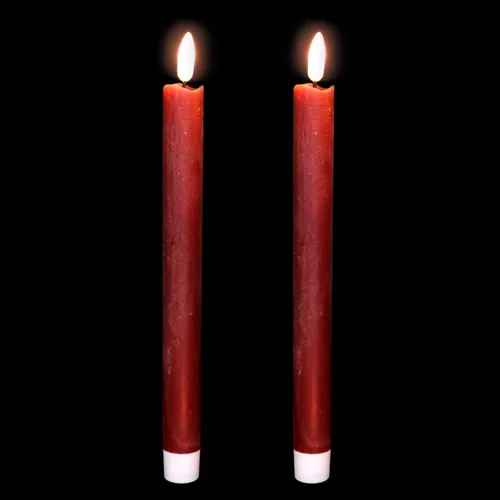 Miniatura 17 de Wondise Velas Cónicas Sin Llama con Control Remoto Temporizador, Candelabros Rojos Cerosos Reales a Batería Velas LED de Mecha 3D para Decoración