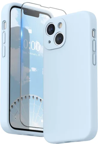 Miniatura 22 de SURPHY Funda compatible con iPhone 13 Mini con protector de pantalla, (protección de cámara y forro de microfibra suave), funda de silicona líquida
