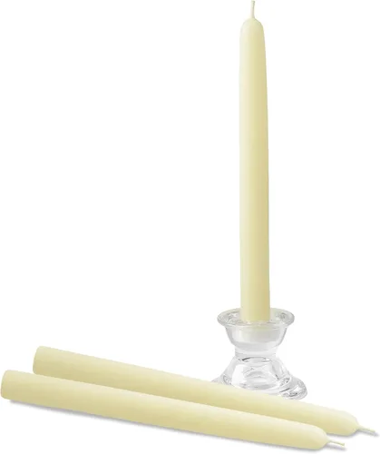Miniatura 4 de Hyoola Paquete de 12 velas cónicas de cera de abeja de 10 pulgadas, hechas a mano, totalmente naturales, 100% pura sin perfume, altas, decorativas