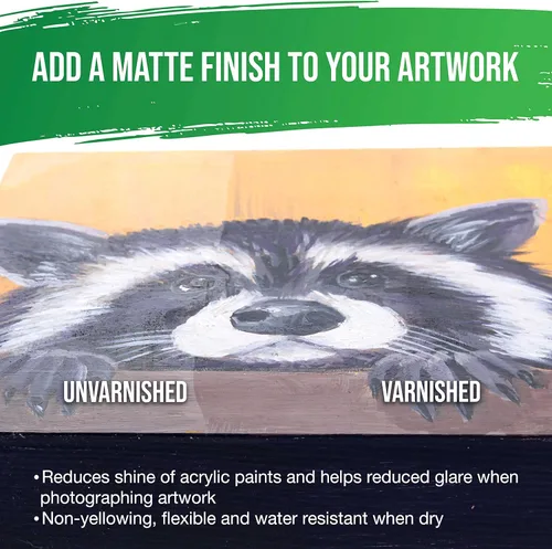 Miniatura 4 de U.S. Art Supply Barniz acrílico mate de 8 onzas para pintura acrílica, protección transparente permanente, reduce los rayos UV y el deslumbramiento