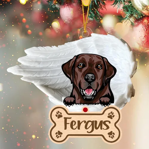 Miniatura 12 de Adorno de perro afgano de 1 ángel, adorno acrílico 2D personalizado conmemorativo para perros, regalo por pérdida de mascotas, regalo