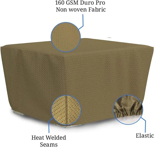 Miniatura 4 de Covers & all Funda cuadrada para hoguera con elástico, tela transpirable Duro Pro no tejida de 160 GSM, impermeable, resistente a los rayos UV y a