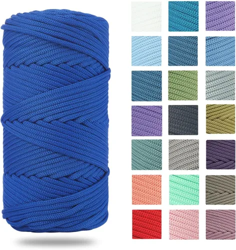 Miniatura 8 de Cordón de poliéster trenzado de 0.157 pulgadas, 160 yardas, hilo elástico para ganchillo, cuerda de poliéster para manualidades, bolsa de Beige