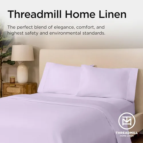 Miniatura 37 de Threadmill Sábanas de Lujo de Algodón Supima, Sábanas de 100% Algodón Suave de 1200 Hilos de Lujo para Cama de Tamaño Completo, Juego de 4 Sábanas