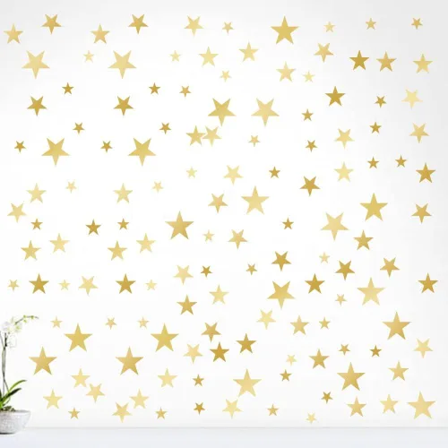 Miniatura 3 de Calcomanías de vinilo con diseño de estrellas para guardería, dormitorio, habitación de niños o niñas, sala de juegos, aula, sala de estar, dorado