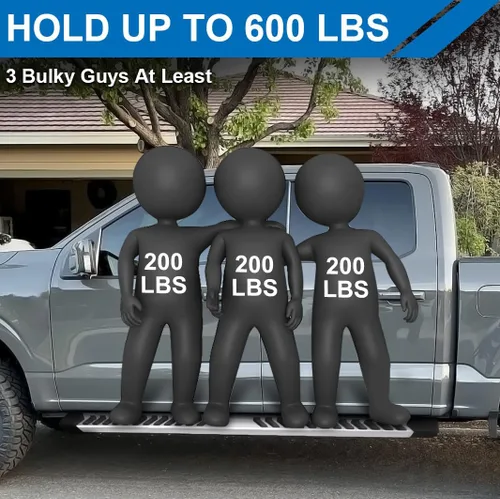 Miniatura 5 de Estribos Laterales de 6.3 Pulgadas Compatibles con Ford F150 F-150 SuperCrew Cab 2015-2023 Puertas de Tamaño Completo con 6 Soportes