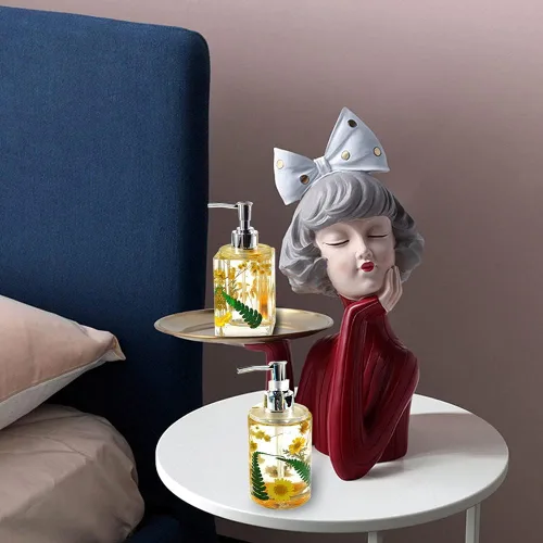 Miniatura 7 de Molde de resina para botella, 1 juego de molde de resina para botella de baño + paquete de 6 dispensadores, botella de bomba para almacenamiento