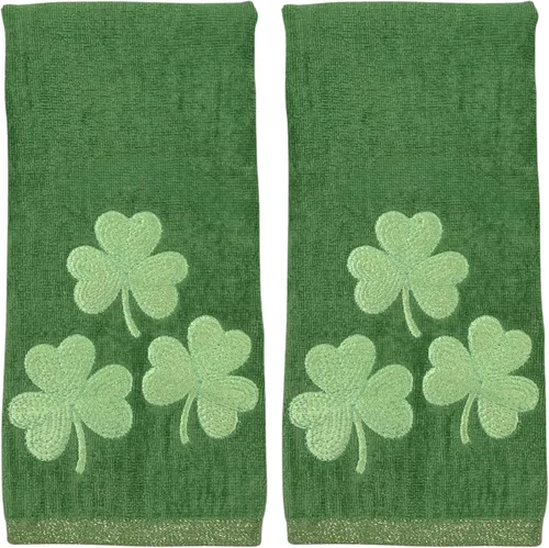 Miniatura 32 de Serafina Home Toallas de mano de baño irlandesas del día de San Patricio: suave y absorbente para invitados de cocina con bordado de trébol verde