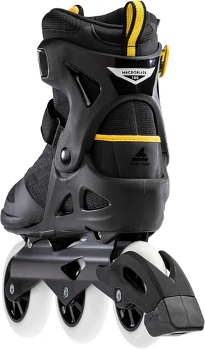 Miniatura 4 de Rollerblade Macroblade 100 3WD - Patines en línea para hombre, color negro y amarillo azafrán, patines en línea de rendimiento