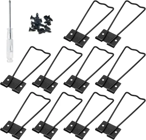 10 piezas de caballete trasero, marco de fotos de hierro de 4.39 pulgadas con tornillos y destornillador (negro)